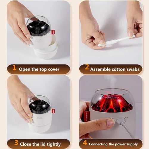 Vista 6 de Mini humidificador portátil, pequeña niebla fría, humidificador personal de escritorio para dormitorio de bebé, viajes, oficina, hogar, 2 modos