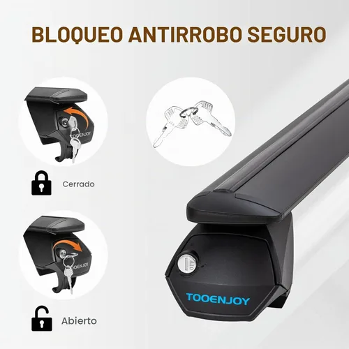 Vista 5 de COWVIE Barras transversales de aluminio de 47 pulgadas para rieles laterales elevados, barras de carga ajustables con cerraduras con llave, soporta