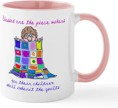 Vista 32 de CafePress I'd Rather Be Quilting Mug Taza de café de cerámica de 11 oz (11.0 fl oz)