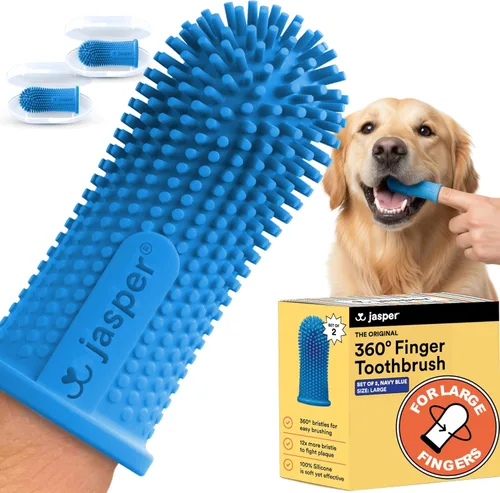 Vista 14 de Jasper Cepillo de dientes para perros, kit de cepillado de dientes de mascotas de 360 grados, cepillo de dientes para gatos, kit de cuidado dental