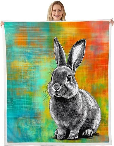 Vista 6 de Erosebridal Manta de vellón con diseño de caballo para niñas, niños y parejas, 40 x 50 pulgadas, diseño de animales salvajes, acuarela, 3D