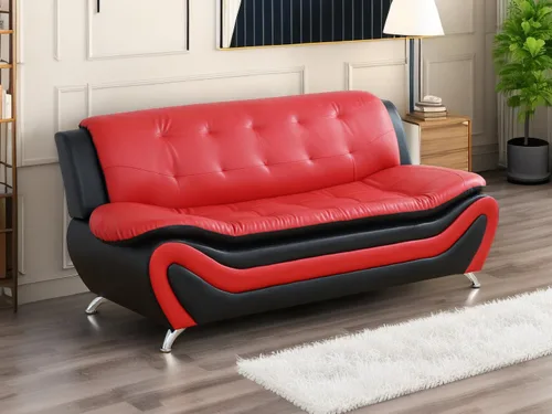 Vista 46 de Sofás de cuero para sala de estar, juego de sofá para dormitorio, apartamento, juegos de muebles de sala (a-cuero negro, sofá+sofá biplaza+silla)