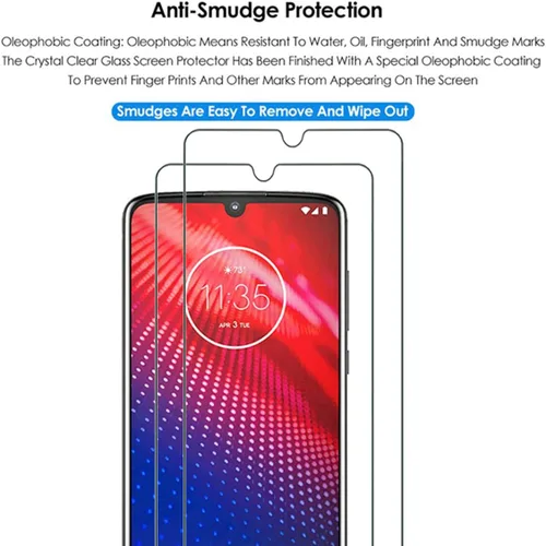 Vista 4 de Protector de pantalla transparente para Motorola Moto Z4 HD, vidrio templado, 2 unidades, dureza 9H, antiarañazos, protector de pantalla templado