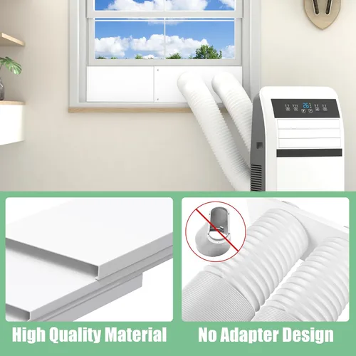 Vista 4 de Kit de sellado de ventana de aire acondicionado portátil de doble manguera, kit de ventilación de ventana ajustable de 5 pulgadas de diámetro
