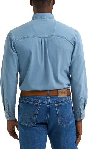 Vista 2 de Wrangler Camisa de mezclilla con botones para hombre