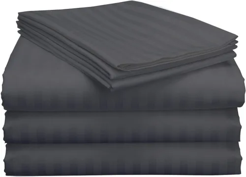 Vista 11 de Juego de sábanas de algodón de 15 pulgadas de profundidad con 2 fundas de almohada de 800 hilos para cama individual de 4 piezas