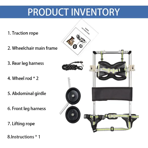 Vista 7 de Wheels Silla de ruedas para perro, silla de ruedas para patas traseras, carrito ajustable para perro, sillas de ruedas para mascotas/perros