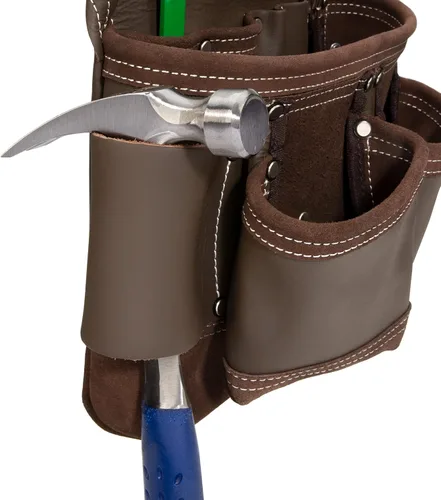 Vista 5 de Estwing Bolsa de Carpintero de Cuero Completo con 9 Bolsillos Marrón