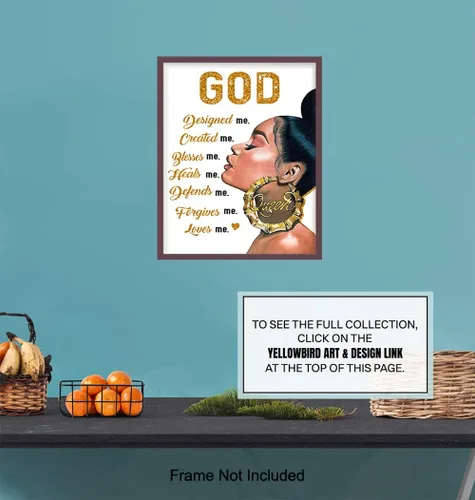 Vista 7 de Arte afroamericano - Arte negro - decoración de pared religiosa espiritual - mujeres negras - Regalos cristianos de inspiración para mujeres
