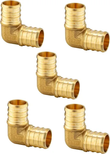 Vista 14 de Paquete de 2 accesorios de latón EFIELD Pex de 1 pulgada x 1 pulgada de 90 grados, ASTM F1807, NSF61 (PEX1807062-2PCS) for Pex Pipe/Tubing