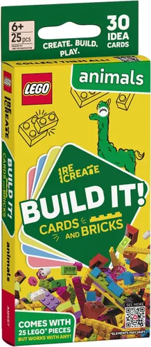 Vista 3 de Lego Recreate - Tarjetas de actividades - Animales Juego de construcción creativa con más de 30 tarjetas de actividades y 25 elementos Lego A