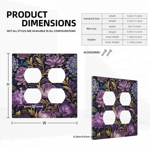 Vista 32 de Decorative Outlet Covers Blue Background White Cat Daisy Floral 2-Gang 1-Gang Wall Plate Single Toggle/Rocker Farmhouse Style Light Switch Covers