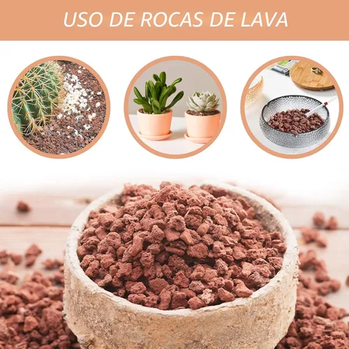 Vista 5 de Rocas de lava roja para plantas, 100% roca volcánica pura, sin tintes ni productos químicos, el mejor aderezo para plantas suculentas de cactus