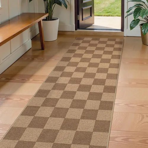 Vista 51 de Lahome Alfombra de yute a cuadros fácil 2'x3', alfombra pequeña para entrada, antideslizante, alfombra para la puerta delantera de la cocina