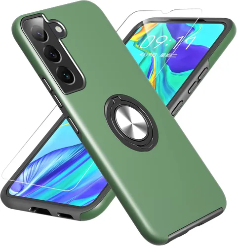 Vista 54 de Gritup Funda para Pixel 6A con protector de pantalla HD, soporte de anillo magnético 360 para Google Pixel 6A, color negro