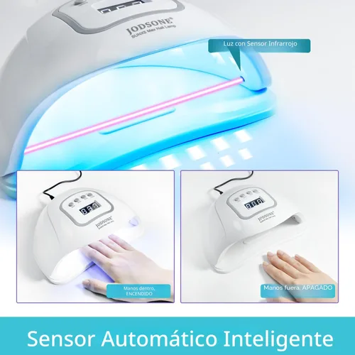 Vista 3 de JODSONE Lámpara de uñas LED U V, secador de uñas para esmalte de gel, luz LED con sensor automático y 4 temporizadores