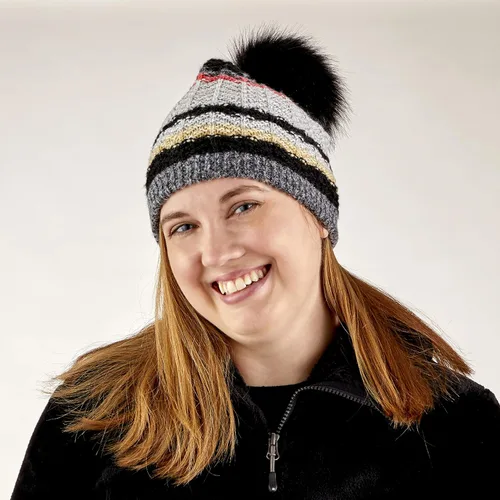 Vista 3 de Women's Recycled Slouchy Knit Hat with Pom