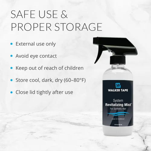 Vista 6 de Walker Tape System Revitalizing Mist Spray de 12 onzas líquidas para sistemas de cabello sintético, cuidado de la peluca, soporte desenredante