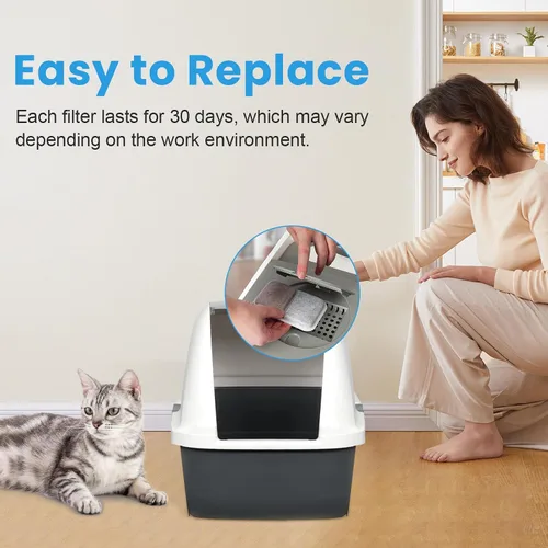 Vista 6 de Paquete de 10 filtros de repuesto para cajas de arena Catit Jumbo/Regular/Catit Smartsift, almohadillas purificadoras de aire de doble acción