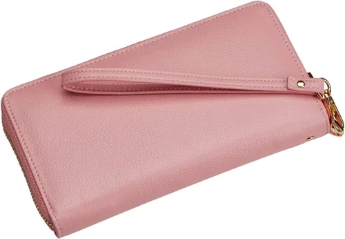 Vista 5 de Chelmon - Monedero para mujer de cuero genuino con bloqueo de señal RFID, para tarjetas de crédito