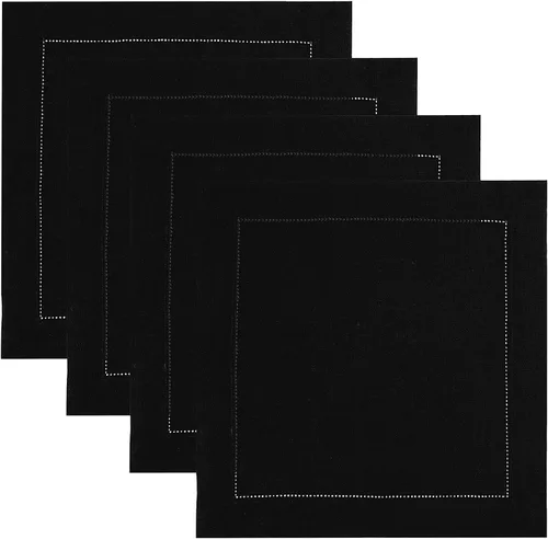 Vista 87 de Solino Home Juego de 4 manteles individuales cuadrados de 14 x 14 pulgadas, lino 100 % puro, de 14 x 14 pulgadas, dobladillo clásico, lavables a