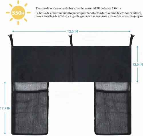 Vista 2 de HBTower - Escalera para cama elástica de 2 escalones con bolsa de almacenamiento y escalones anchos para niños Trampoline Accessories, Universal