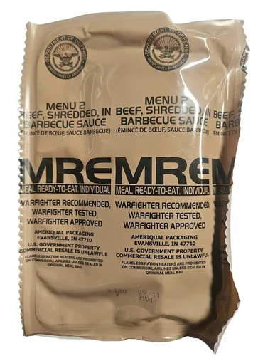 Vista 20 de USGI MRE original [Comida, lista para comer] Fecha de inspección 01/2026 o más reciente [Nuevo embalaje] - Elige la ración de menú con plato