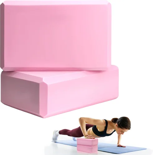 Vista 12 de 2 bloques de yoga, bloques de espuma de 9 x 6 x 3 pulgadas, accesorios de yoga para pilates, estiramiento y meditación, bloques de ejercicio ligeros
