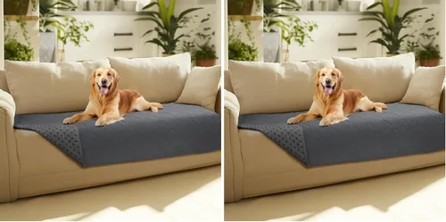 Vista 13 de Luciphia Funda de sofá 100% impermeable para perros, antideslizante, protector de sofá para mascotas, tapete para sofá, cachorro y gatos, con parte