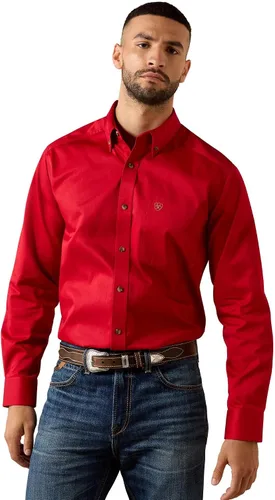 Vista 9 de Ariat Camisa de sarga sólida de corte clásico para hombre Negro