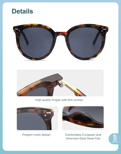 Vista 4 de SOJOS Lentes de sol retro clásicos marco de plástico grandes BLOSSOM SJ2067
