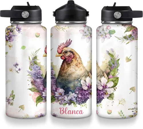 Vista 17 de Hyturtle Botella de agua de acero inoxidable con animales personalizados 19032025 D2 (abeja)