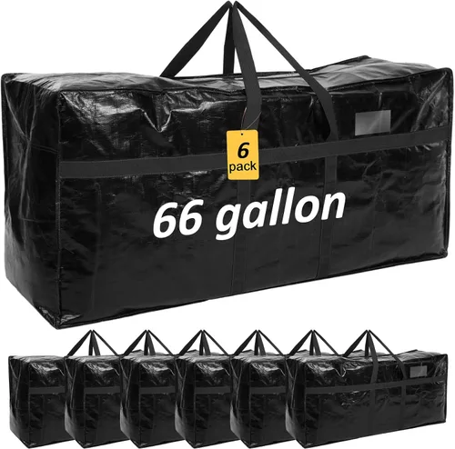 Vista 44 de 4 Piezas Bolsas de Mudanza Grandes con Cremallera y Asas Bolsas de Lona Tipo Duffle Plegables de Almacenamiento Extra Resistentes Extra Grandes