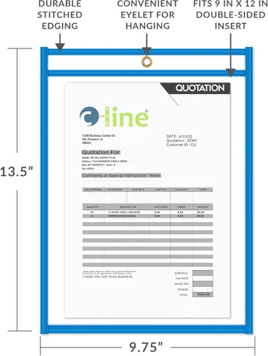 Vista 5 de C-Line sobres estuches para boletos de compra con cosido de neón, 9 x 12 pulgadas, Azul