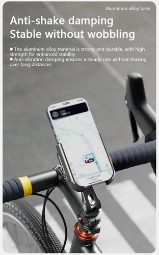 Vista 7 de GUB G-92 Quick Take Place Bike Stem Fork Phone Mount 360 Rotatable Aluminum Stem Clamp Soporte para teléfono para bicicleta