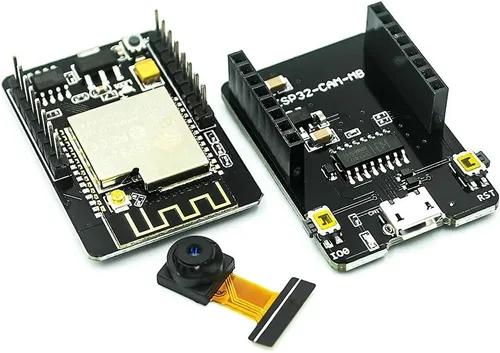 Vista 2 de ESP32-CAM - Placa Bluetooth WiFi USB a puerto serie CH340G con cámara OV2640 de 2MP + placa base
