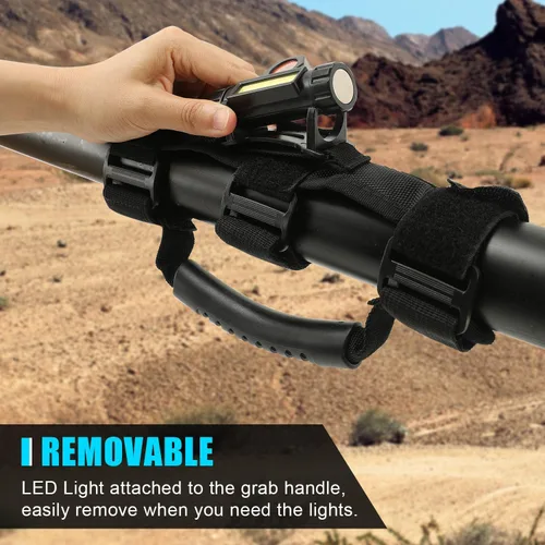 Vista 2 de SUNPIE Asas de agarre con luces iluminadas, barra enrollable para jaula redonda de barra enrollable compatible con Jeep Wrangler y Jeep Gladiator