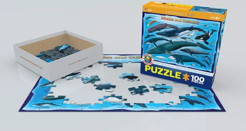 Vista 3 de EuroGraphics - Rompecabezas Ballenas y Delfines, 100 piezas