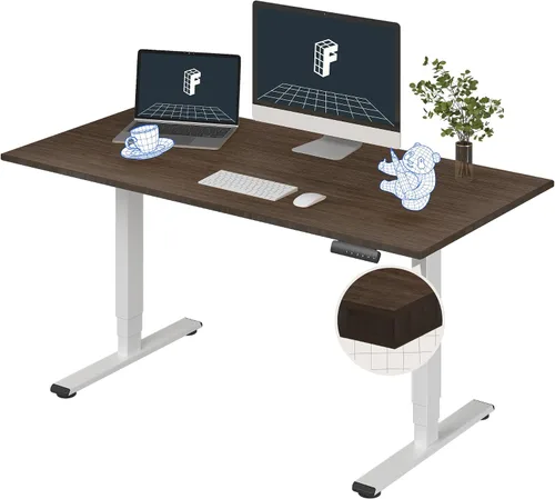 Vista 27 de FlexiSpot E6 Bamboo - Escritorio eléctrico de pie de 3 etapas con motor dual de 48 x 24 pulgadas, soporta 220 libras, altura ajustable con ajustes