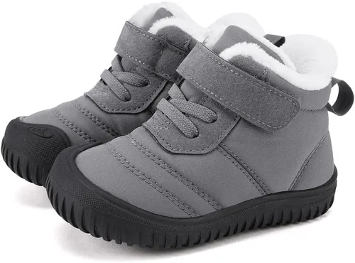 Vista 39 de BMCiTYBM Botas de nieve para bebés y niños pequeños, zapatos de invierno para niños y niñas, zapatos de bebé de piel sintética para clima frío