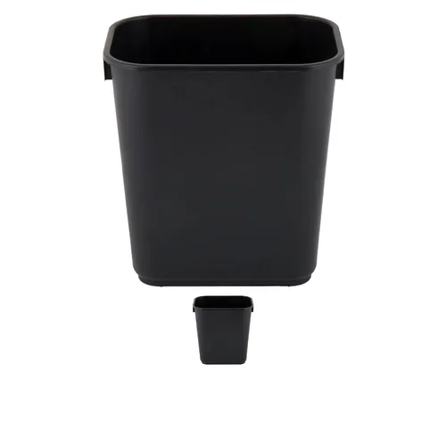 Vista 28 de Cubo de basura rectangular beige de 10 galones para restaurante, papelera comercial, papelera de plástico para oficina, cubo de basura para baño