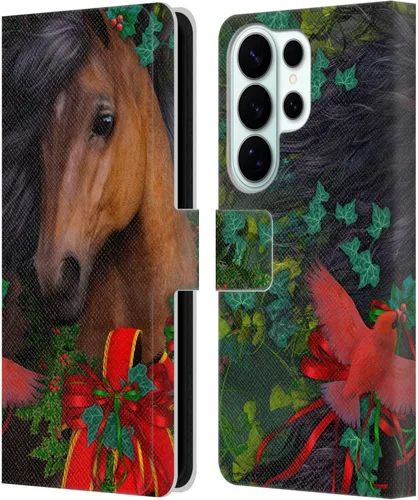 Vista 134 de Head Case Designs Officially Licensed Laurie Prindle A Morgan Christmas Western Stallion Leather Wallet Case Compatible with Samsung Galaxy A07 4G