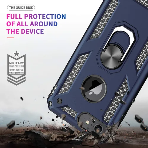 Vista 7 de Funda LeYi para iPhone 6S/6, funda para iPhone 7, funda para iPhone 8, armadura de grado militar de doble capa con soporte giratorio de 360 grados