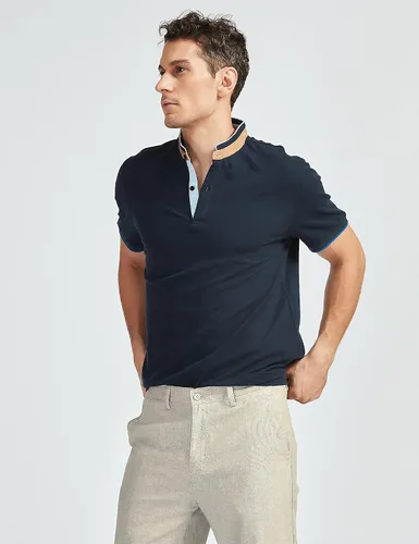Vista 3 de GAVIN BLEU Polo de manga corta con cuello en V para hombre