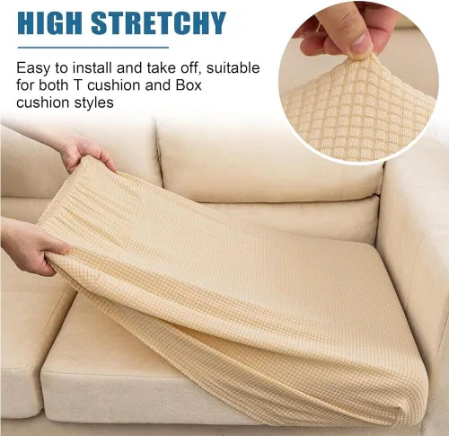 Vista 5 de Funda de cojín elástica de elastano para 1 plaza, funda de cojín impermeable para sofá, funda de cojín de repuesto suave y flexible, funda elástica