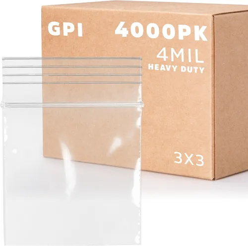Vista 22 de Bolsas reutilizables de plástico transparente con cremallera – Paquete de 100 unidades GPI a granel de 2 x 3 pulgadas de grosor, resistentes