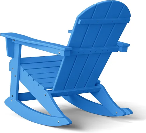 Vista 57 de WestinTrends Silla mecedora Malibu de poliéster para exterior/patio Adirondack, Negra