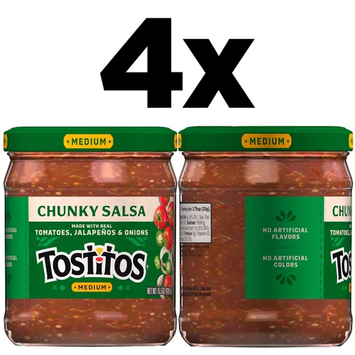 Vista 3 de Tostitos, Salsa gruesa media, 15.5 onzas (paquete de 4)