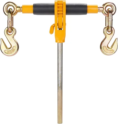 Vista 9 de VEVOR Carpeta de cadena de trinquete, carpetas de carga resistentes de 5/16"-3/8", con ganchos G80 límite de carga seguro de 7,100 libras, mango