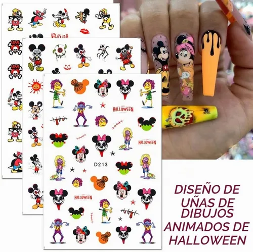 Vista 5 de 8 hojas de calcomanías de uñas de Halloween autoadhesivas 3D para Halloween, góticas, decoración de uñas, suministros de arte de uñas divertidas